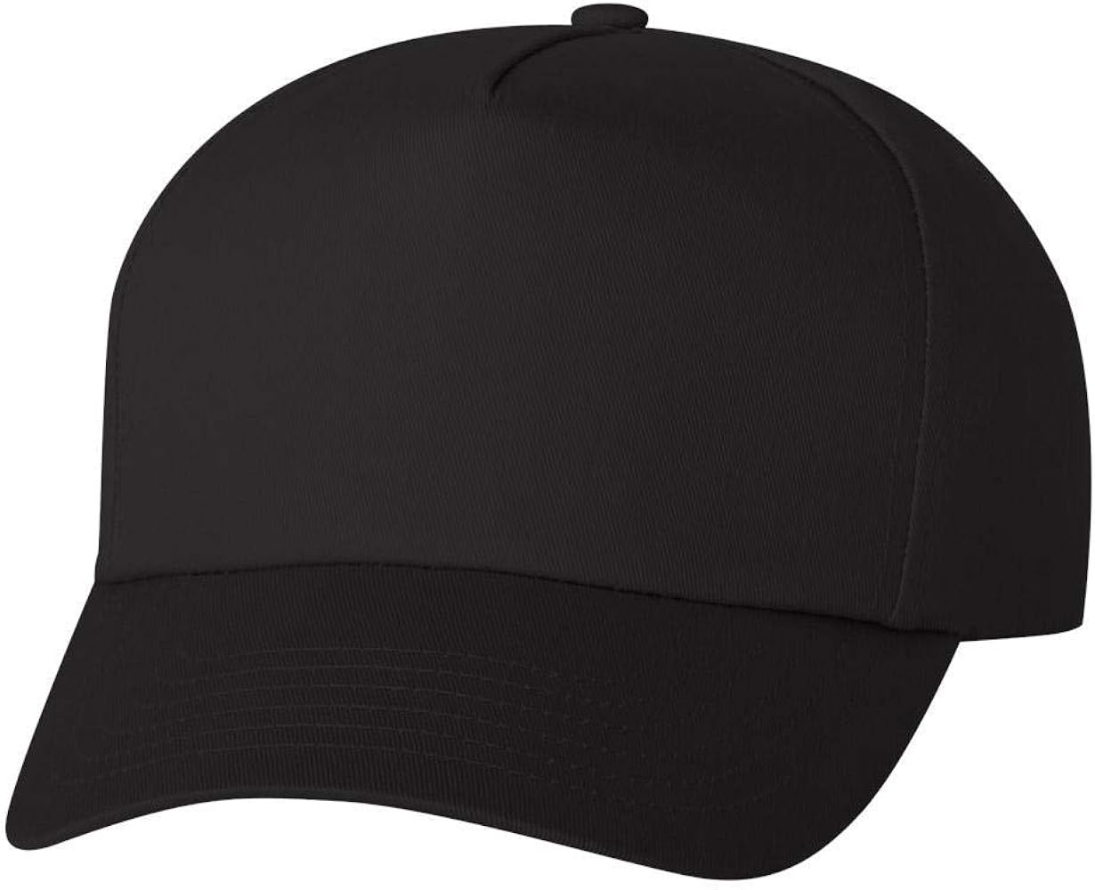 Valucap - Five-Panel Twill Cap - 8869 - Adjustable - Black at